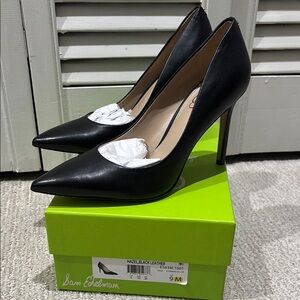 Sam Edelman Hazel Black Leather Heels